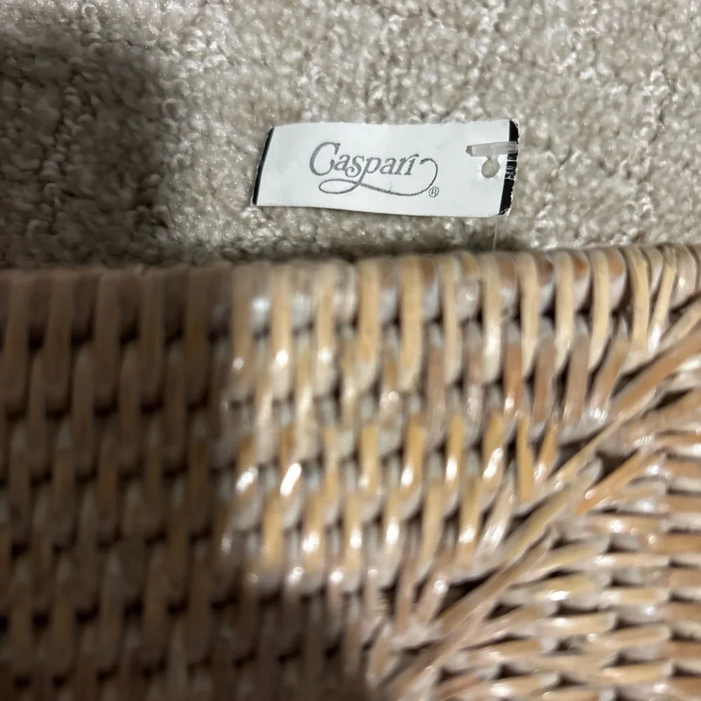 Caspari Rattan Luncheon Napkin Holder  7x7” Interior